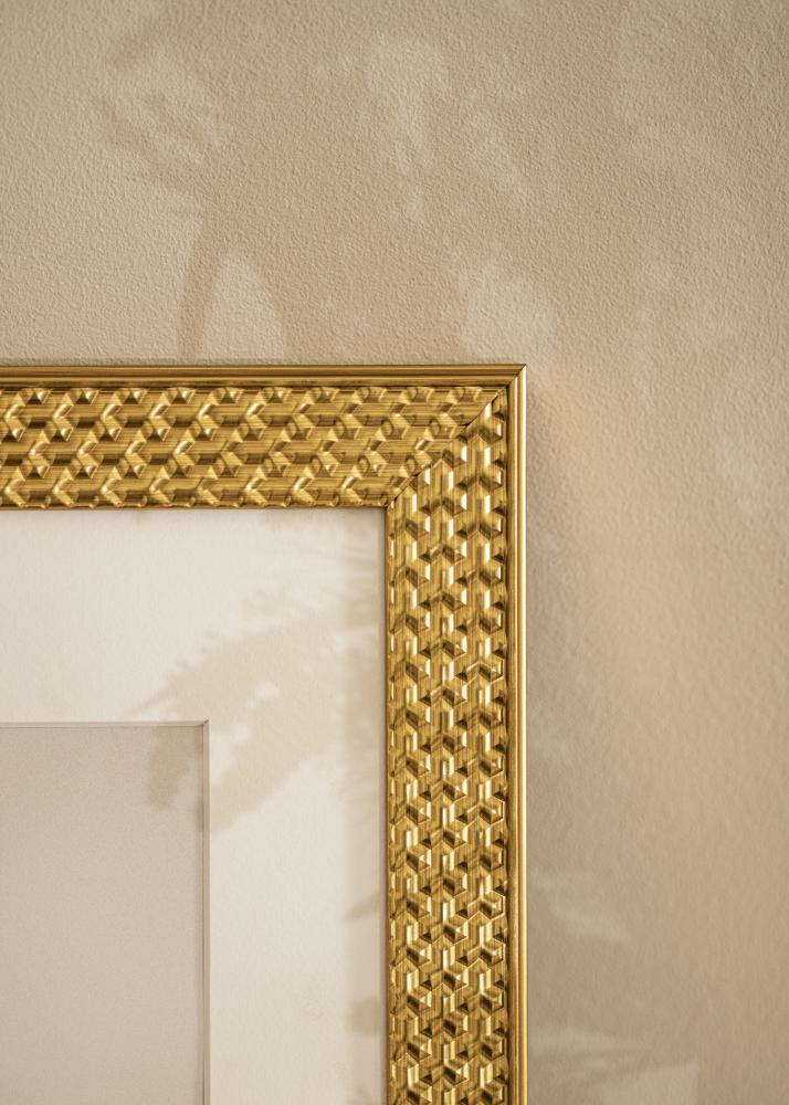 Ram med passepartou Frame Grace Gold 40x50 cm - Mounts White 11x15 inches