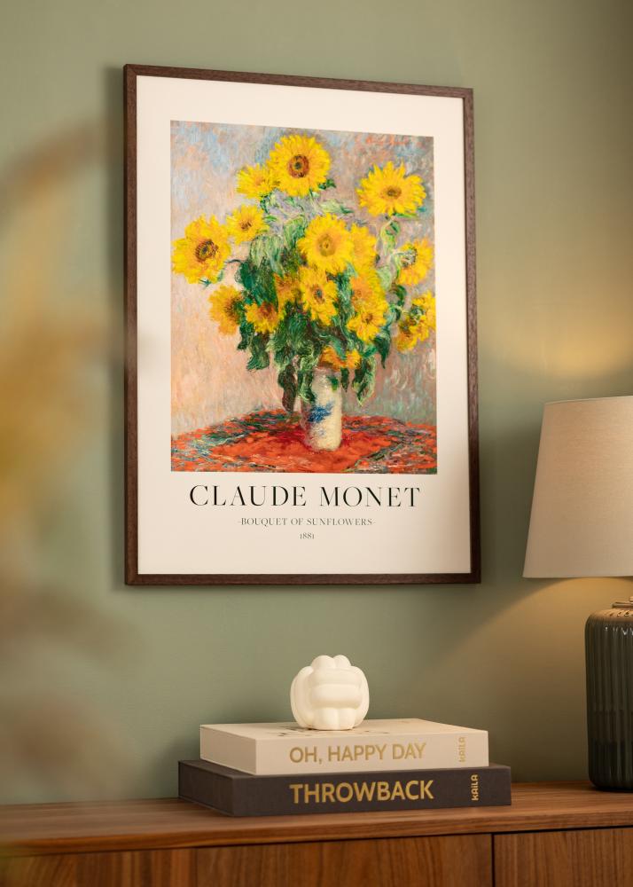Ram med passepartou Frame Ares Teak 20x20 cm - Mounts White 4x4 inches