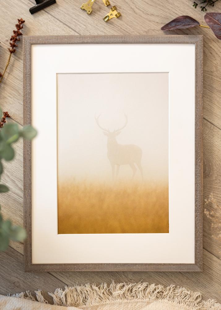Ram med passepartou Frame Ares Gray 40x60 cm - Mounts White 32.9x48.3 cm