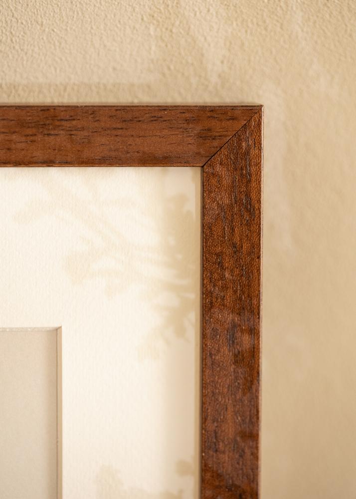 Ram med passepartou Frame Hermes Teak 30x30 cm - Mounts White 20x20 cm