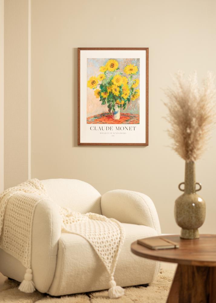 Ram med passepartou Frame Hermes Teak 30x30 cm - Mounts White 20x20 cm