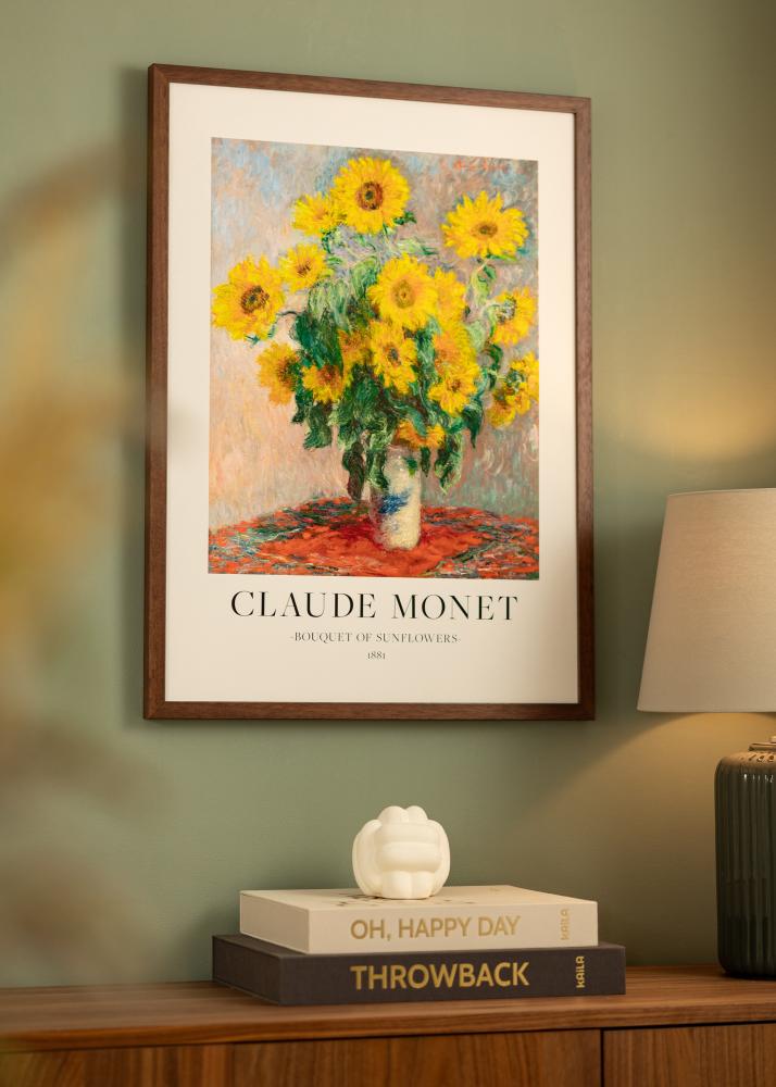 Ram med passepartou Frame Hermes Teak 30x30 cm - Mounts White 20x20 cm