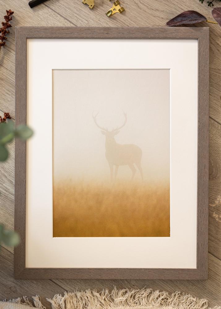 Ram med passepartou Frame Hermes Gray 50x70 cm - Mounts White 33x56 cm
