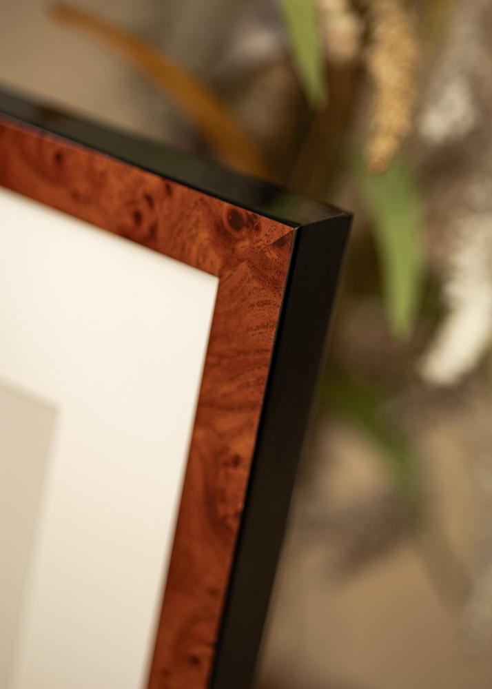 Ram med passepartou Frame Hermes Walnut 42x59.4 cm - Mounts White 25x38 cm