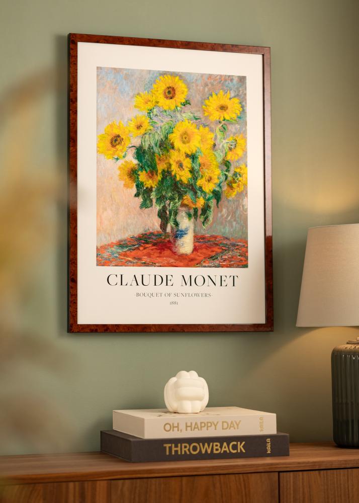 Ram med passepartou Frame Hermes Walnut 42x59.4 cm - Mounts White 25x38 cm