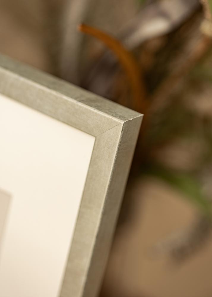 Ram med passepartou Frame Ares Silver 24x30 cm - Mounts White 7x9 inches