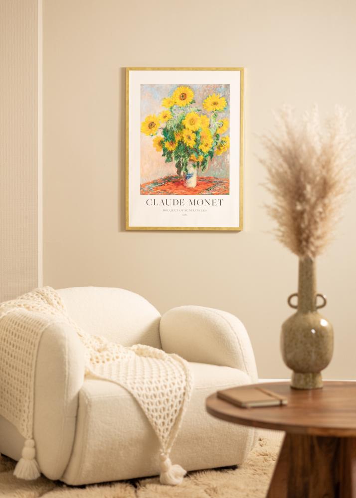 Ram med passepartou Frame Ares Gold 40x40 cm - Mounts White 31x31 cm