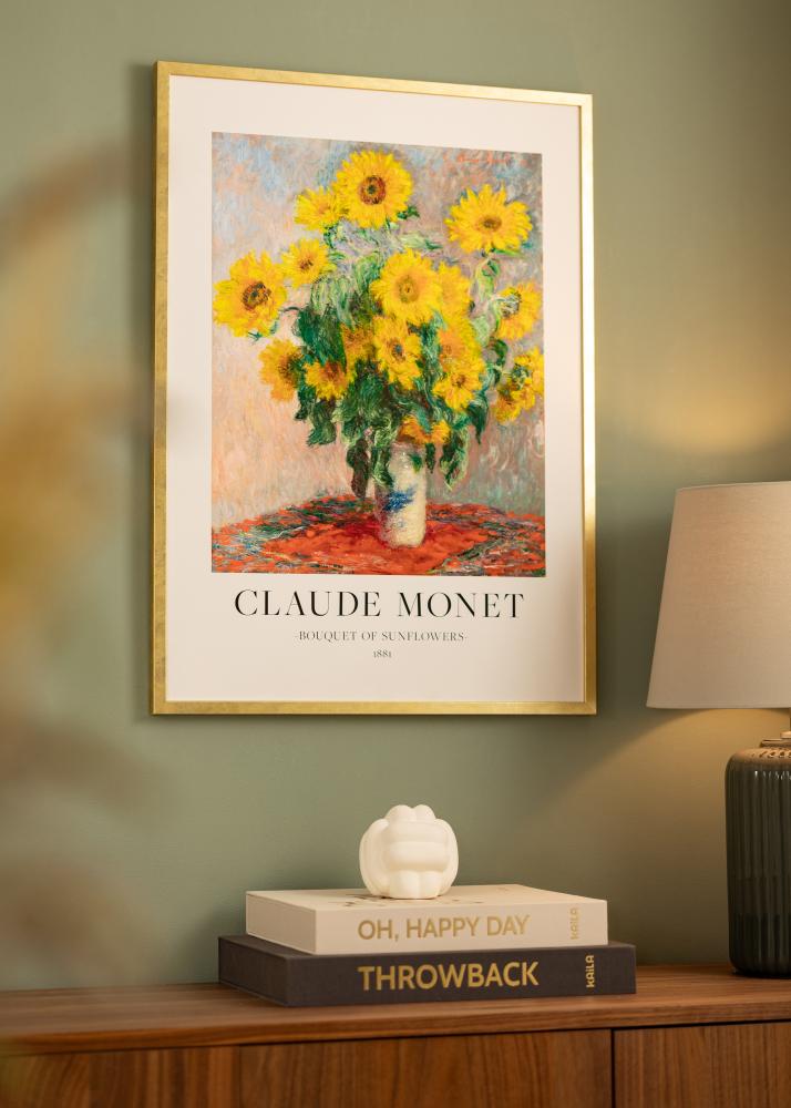 Ram med passepartou Frame Ares Gold 40x40 cm - Mounts White 31x31 cm