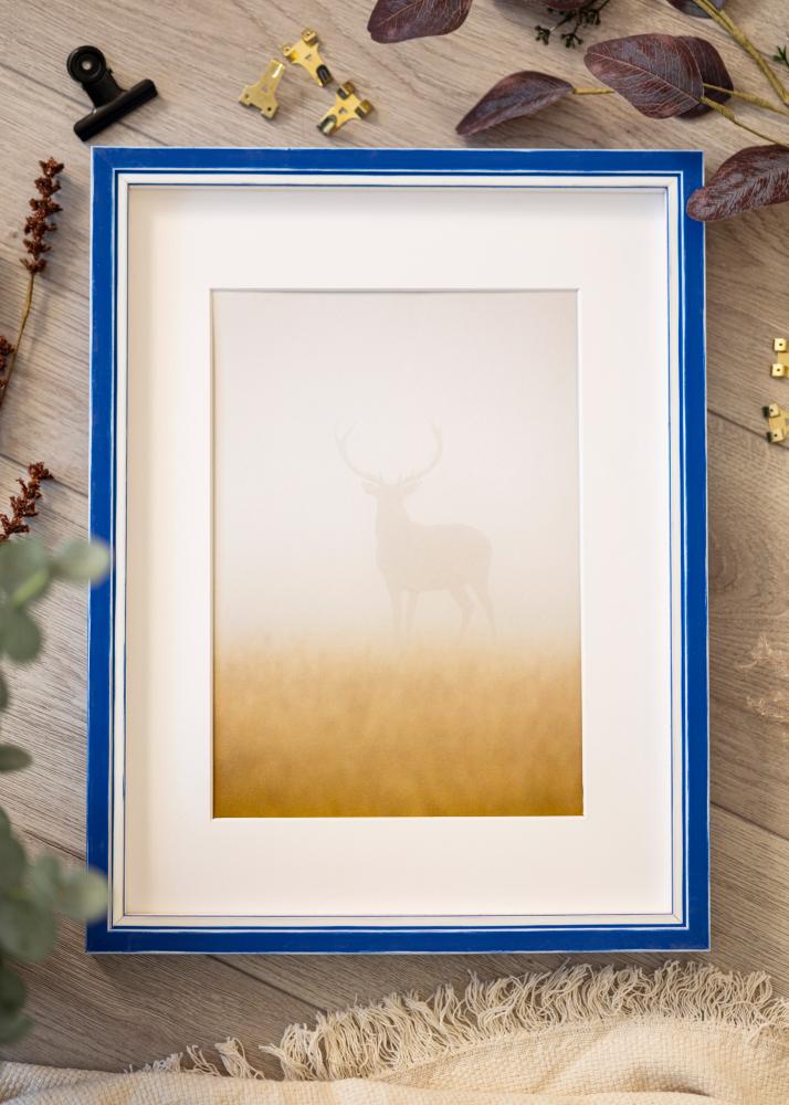 Ram med passepartou Frame Diana Blue 50x70 cm - Mounts White 40x60 cm