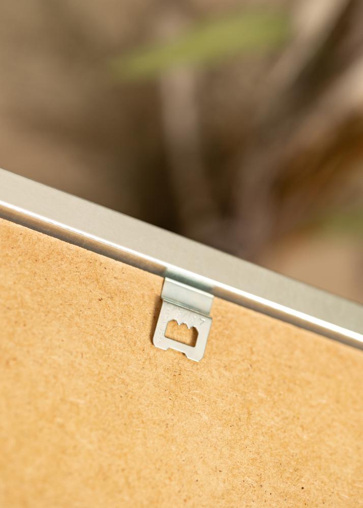 Ram med passepartou Frame Minerva Silver 45x60 cm - Mounts White 13x19 inches