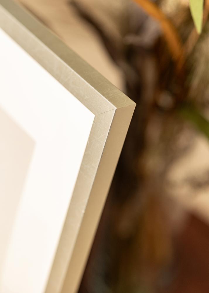 Ram med passepartou Frame Minerva Silver 45x60 cm - Mounts White 13x19 inches