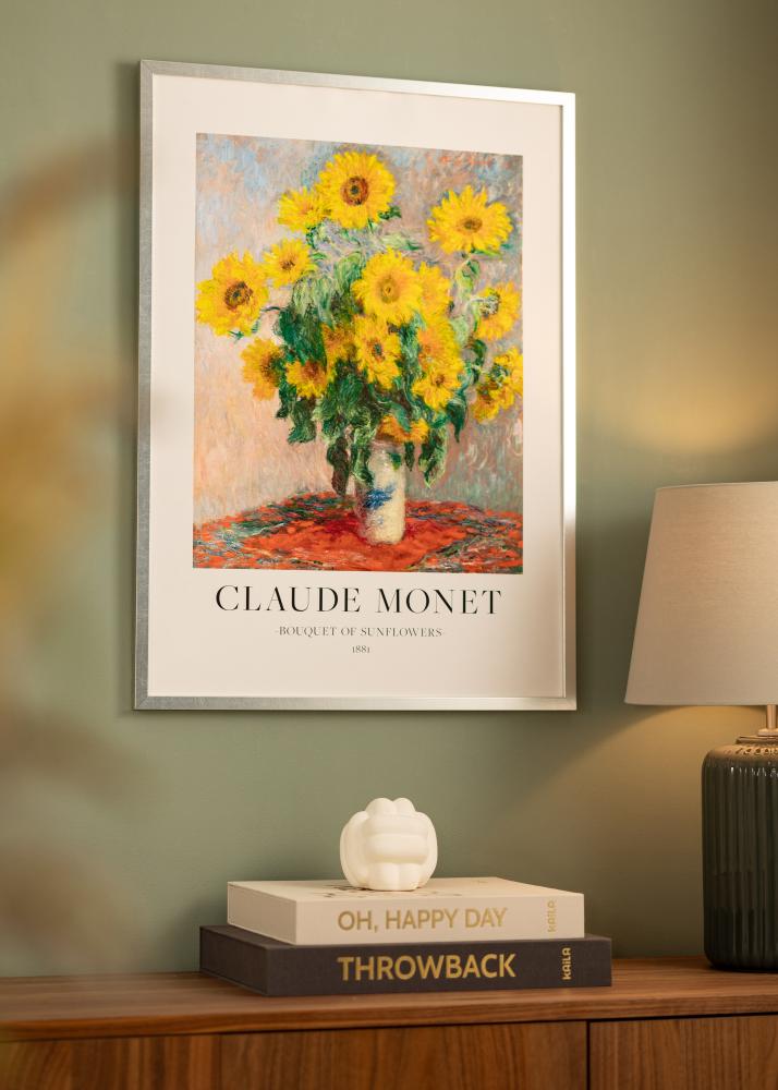 Ram med passepartou Frame Minerva Silver 45x60 cm - Mounts White 13x19 inches