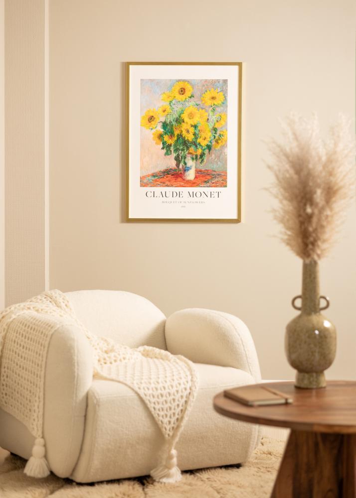 Ram med passepartou Frame Minerva Gold 40x50 cm - Mounts White 28x38 cm