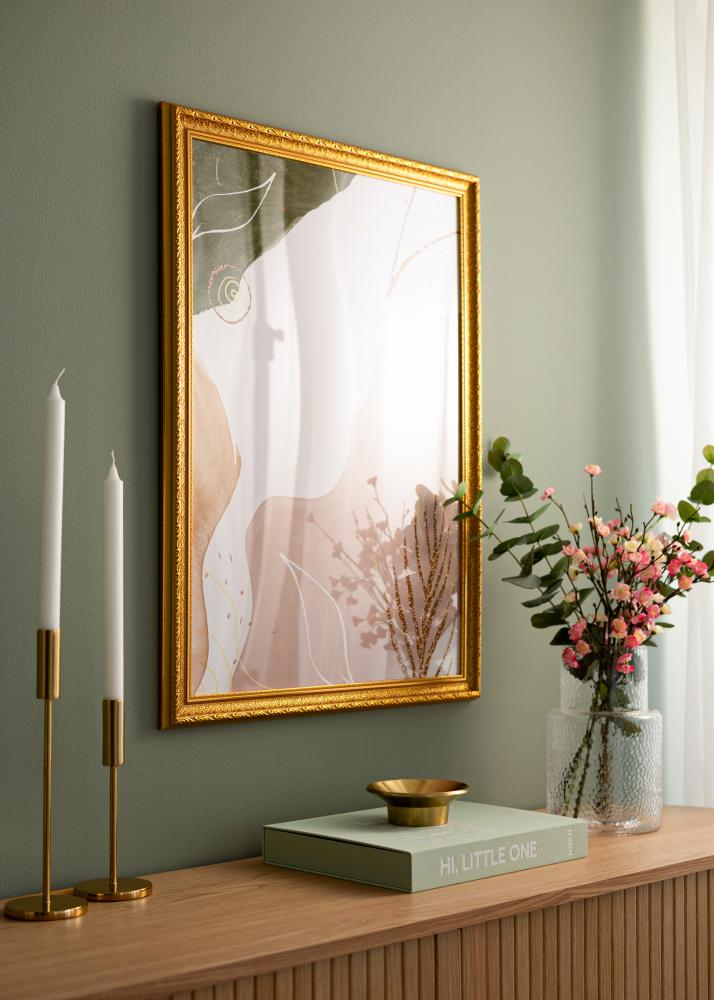 Ram med passepartou Frame Ornate Gold 40x50 cm - Mounts White 29.7x42 cm