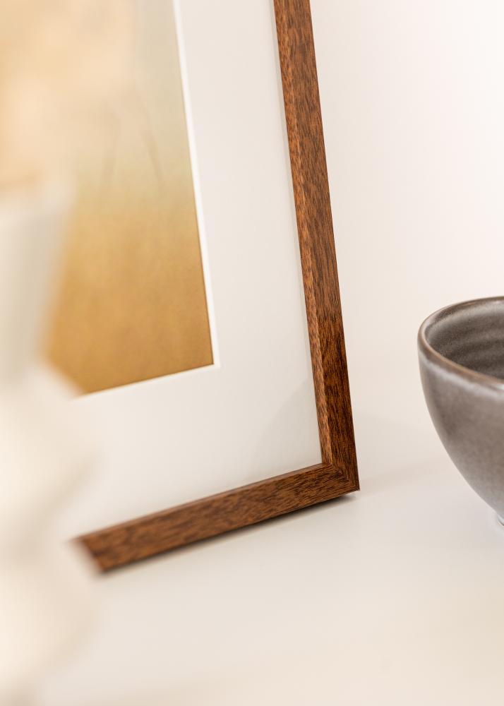 Ram med passepartou Frame Stilren Warm Brown 60x80 cm - Mounts White 50x70 cm