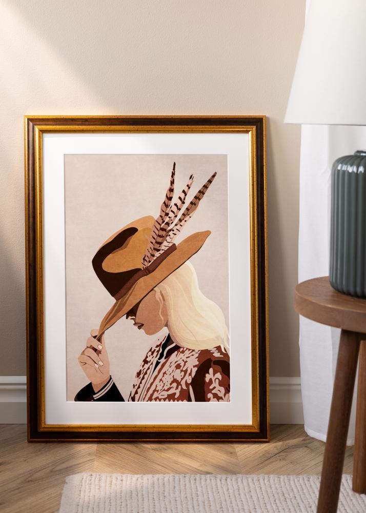 Jämtlands Ramfabrik Frame Aberystwyth Acrylic Glass Gold 42x59.4 cm (A2)