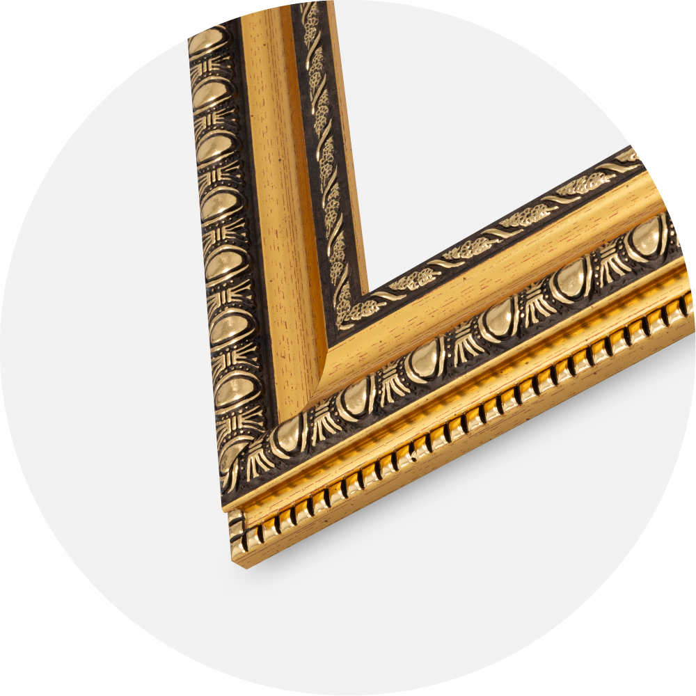 Jämtlands Ramfabrik Frame Ornato Acrylic Glass Gold 21x29.7 cm (A4)