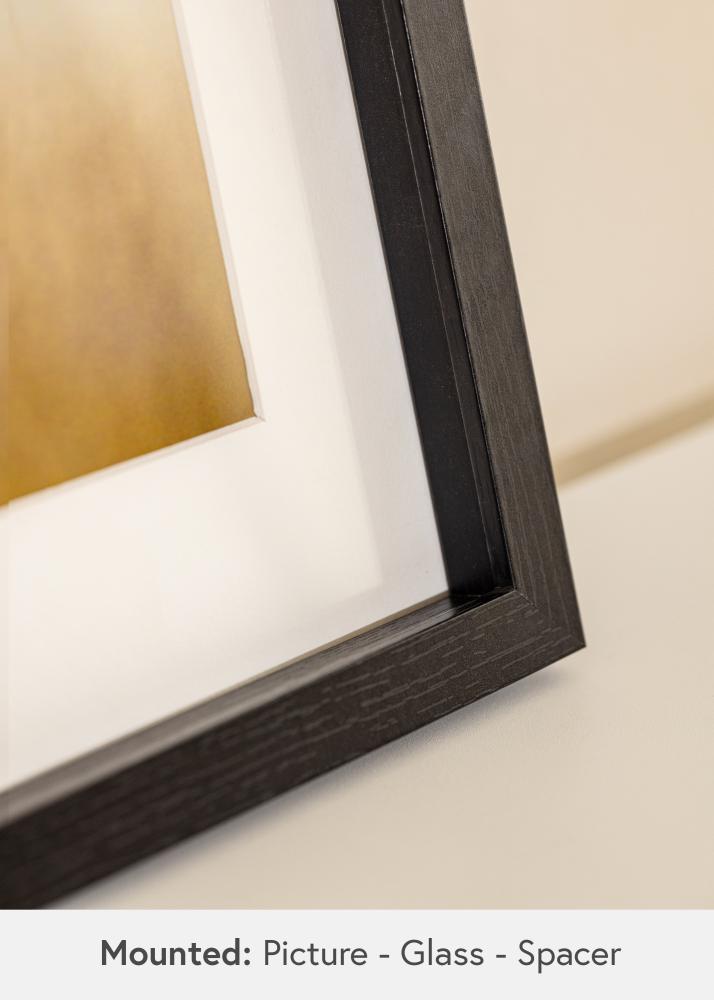 Ram med passepartou BGA Box Frame Black 50x60 cm - Mounts White 16x20 inches