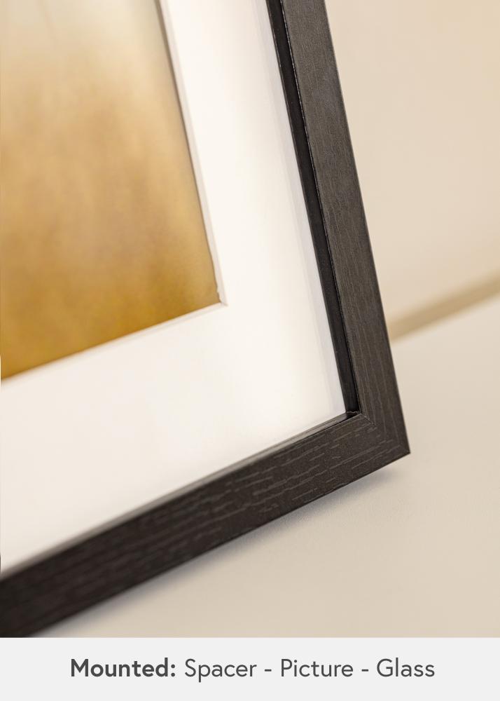 Ram med passepartou BGA Box Frame Black 50x60 cm - Mounts White 16x20 inches