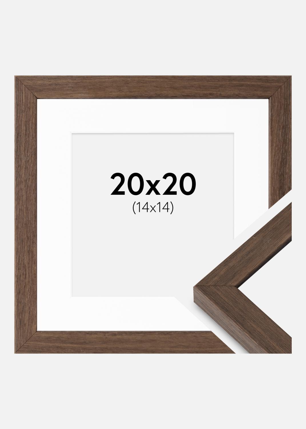 Product Image for Frame Hermes Walnut 20x20 cm - Mounts White 15x15 cm