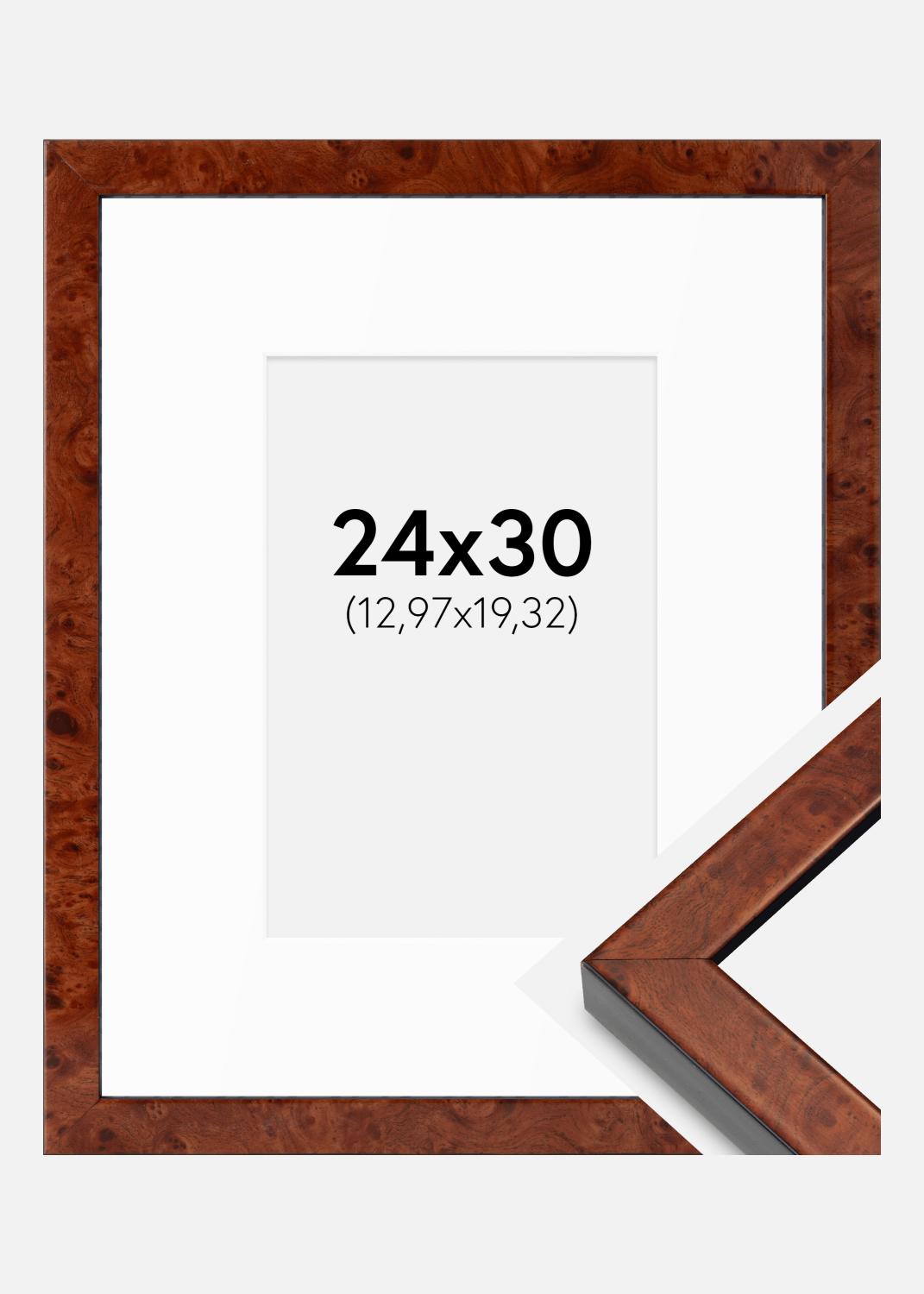Product Image for Frame Hermes Walnut 24x30 cm - Mounts White 5,5x8 inches
