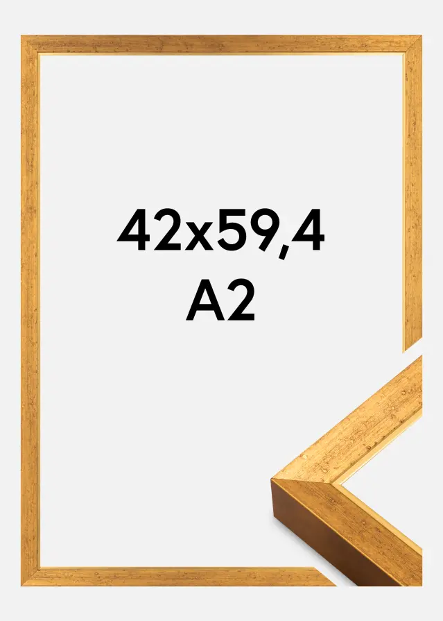 Jämtlands Ramfabrik Frame Brema Acrylic Glass Gold 42x59.4 cm (A2)