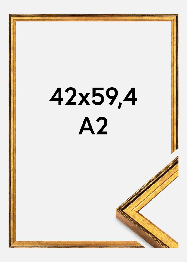 Jämtlands Ramfabrik Frame Ringa Acrylic Glass Gold 42x59.4 cm (A2)