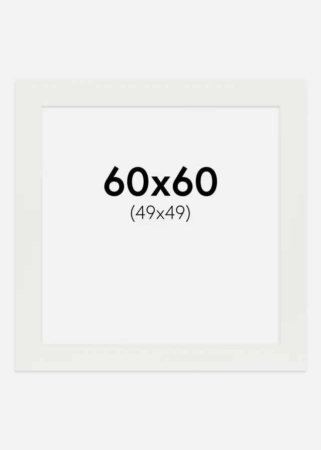 Konstlist Crescent Mount White 3 mm (White Core) 60x60 cm (49x49)