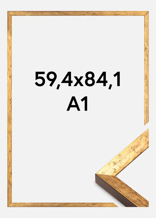 Jämtlands Ramfabrik Frame Dune Acrylic Glass Gold 59.4x84.1 cm (A1)