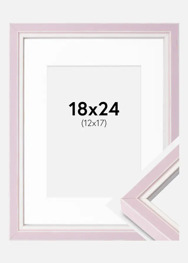 Ram med passepartou Frame Diana Pink 18x24 cm - Mounts White 13x18 cm