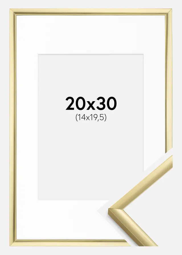 Ram med passepartou Frame New Lifestyle Gold 20x30 cm - Picture Mount White 15x21 cm