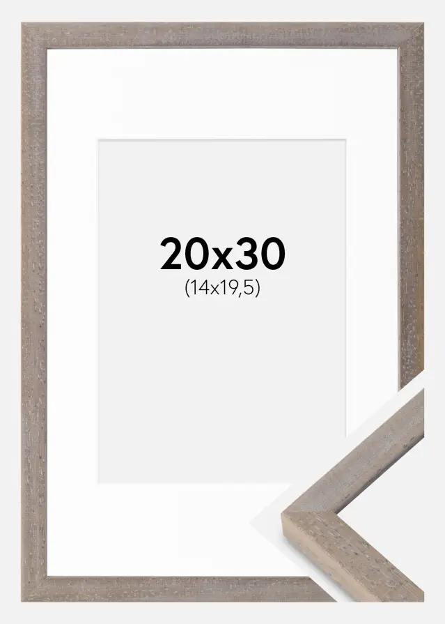 Ram med passepartou Frame Ares Gray 20x30 cm - Mounts White 15x21 cm