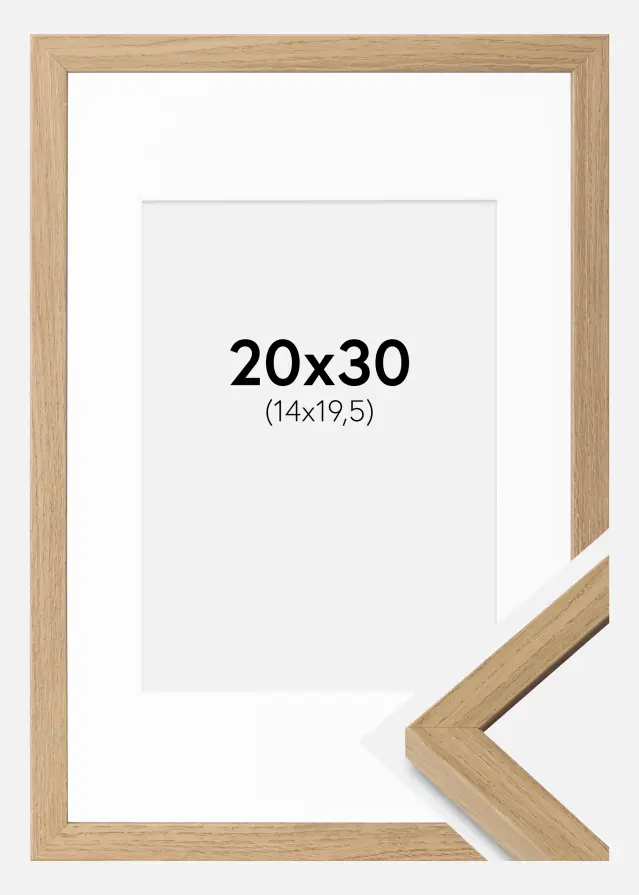 Ram med passepartou Frame Ares Natural Oak 20x30 cm - Mounts White 15x21 cm