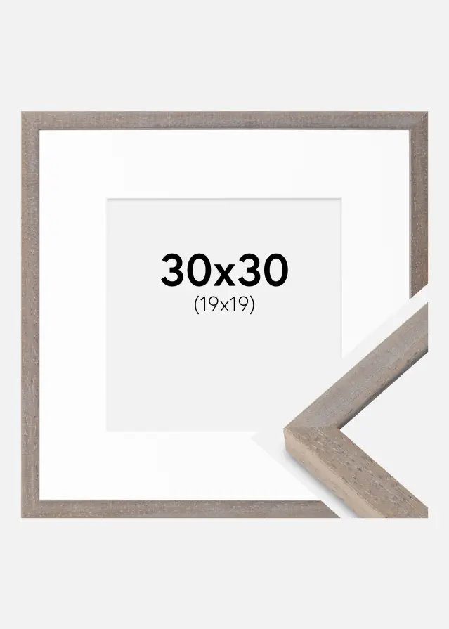 Ram med passepartou Frame Ares Grå 30x30 cm - Mounts White 20x20 cm