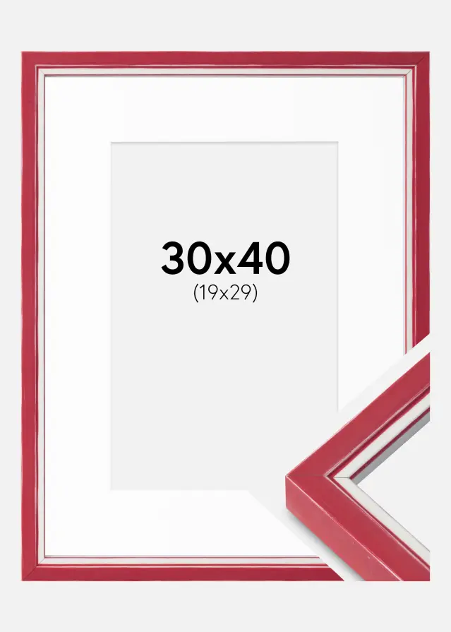Ram med passepartou Frame Diana Red 30x40 cm - Mounts White 20x30 cm