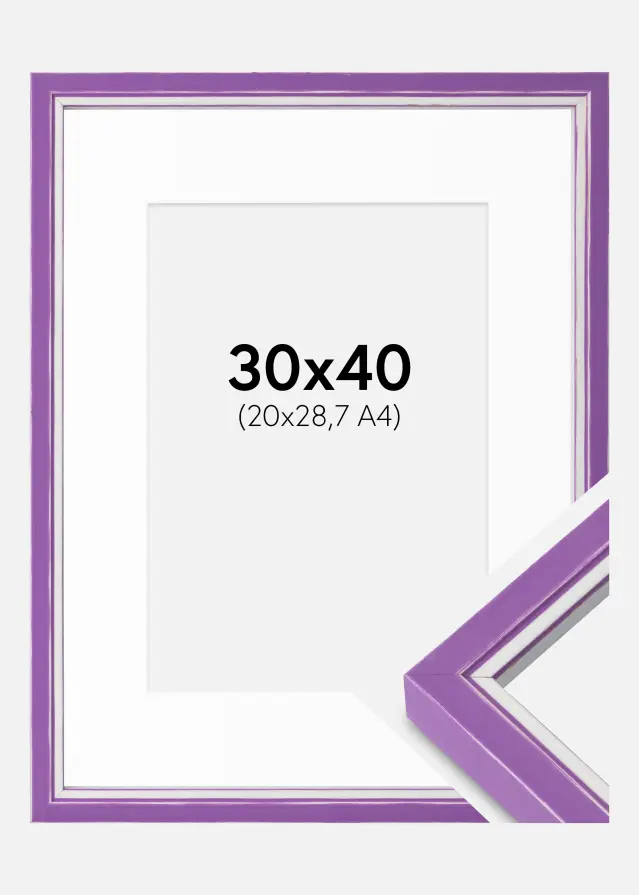 Ram med passepartou Frame Diana Purple 30x40 cm - Mounts White 21x29.7 cm