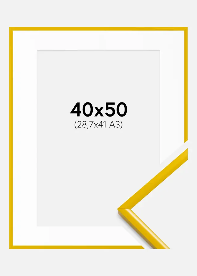 Ram med passepartou Frame New Lifestyle Yellow 40x50 cm - Mounts White 29.7x42 cm