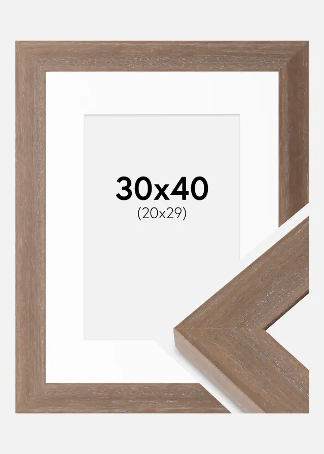 Ram med passepartou Frame Juno Gray 30x40 cm - Mounts White 21x30 cm