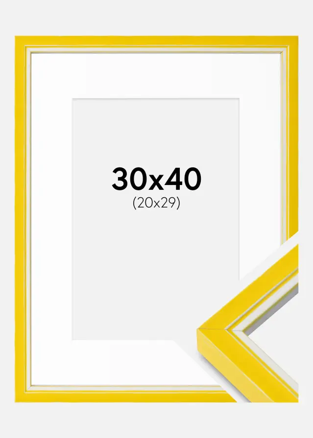 Ram med passepartou Frame Diana Yellow 30x40 cm - Mounts White 21x30 cm