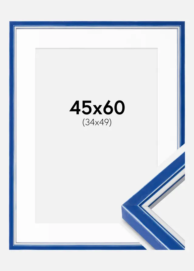 Ram med passepartou Frame Diana Blue 45x60 cm - Mounts White 35x50 cm