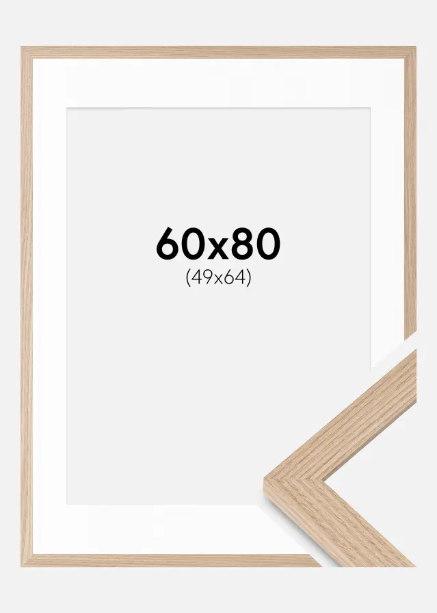 Ram med passepartou Frame BGA Classic Oak 60x80 cm - Mounts White 50x65 cm