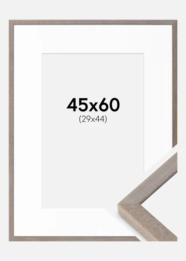 Ram med passepartou Frame Ares Gray 45x60 cm - Mounts White 30x45 cm