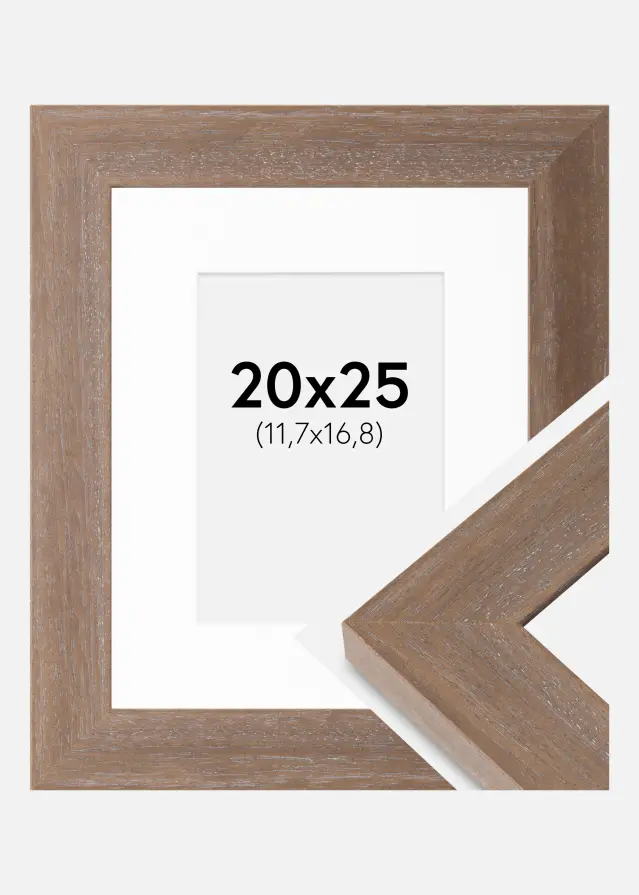 Ram med passepartou Frame Juno Gray 20x25 cm - Mounts White 5x7 inches