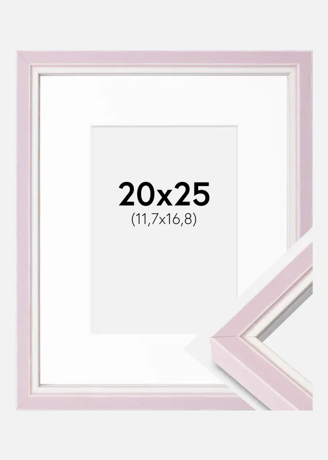 Ram med passepartou Frame Diana Pink 20x25 cm - Mounts White 5x7 inches