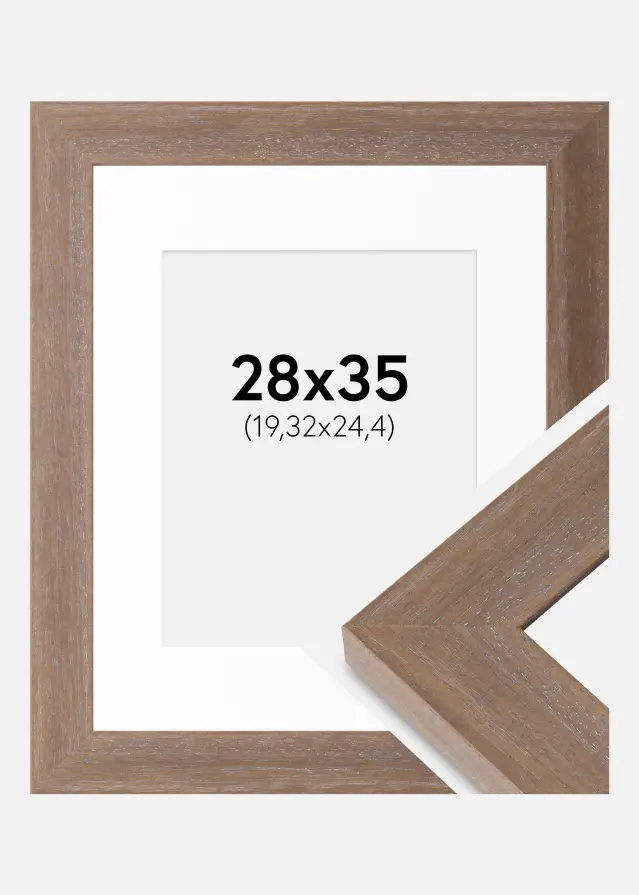 Ram med passepartou Frame Juno Gray 28x35 cm - Mounts White 8x10 inches