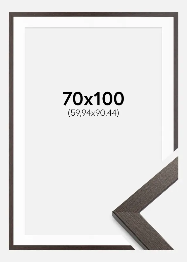 Ram med passepartou Frame Stilren Wenge 70x100 cm - Mounts White 24x36 inches