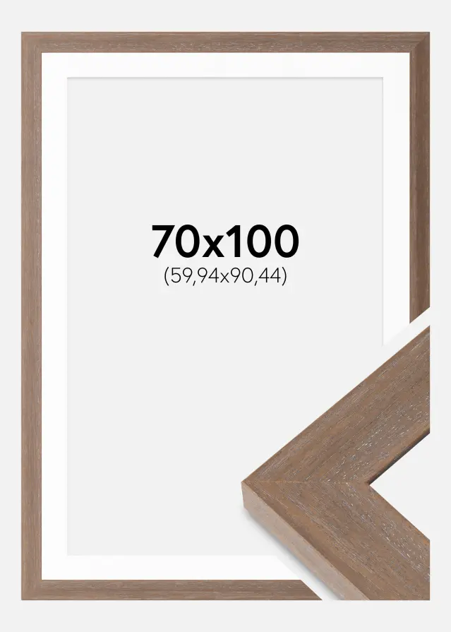 Ram med passepartou Frame Juno Gray 70x100 cm - Mounts White 24x36 inches