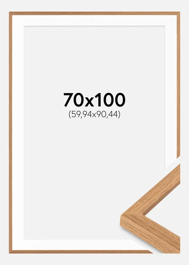 Ram med passepartou Frame Stilren Teak 70x100 cm - Mounts White 24x36 inches
