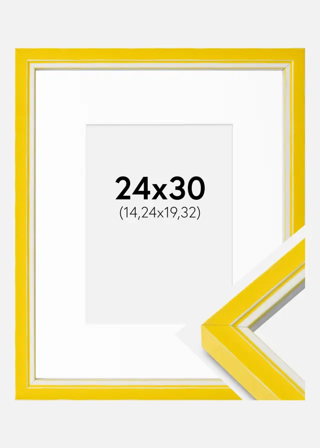 Ram med passepartou Frame Diana Yellow 24x30 cm - Mounts White 6x8 inches