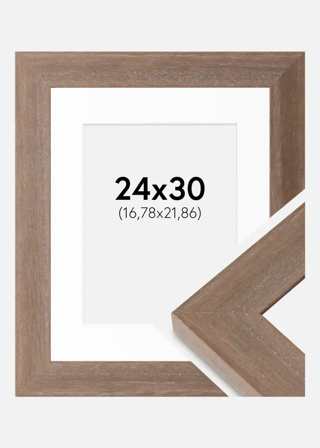 Ram med passepartou Frame Juno Gray 24x30 cm - Mounts White 7x9 inches